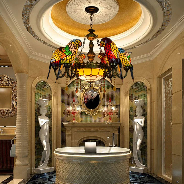 Tiffany Parrot Chandelier