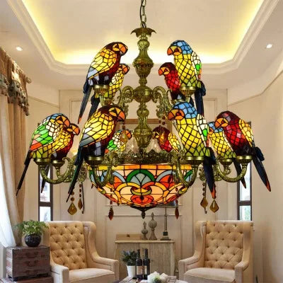 Tiffany Parrot Chandelier
