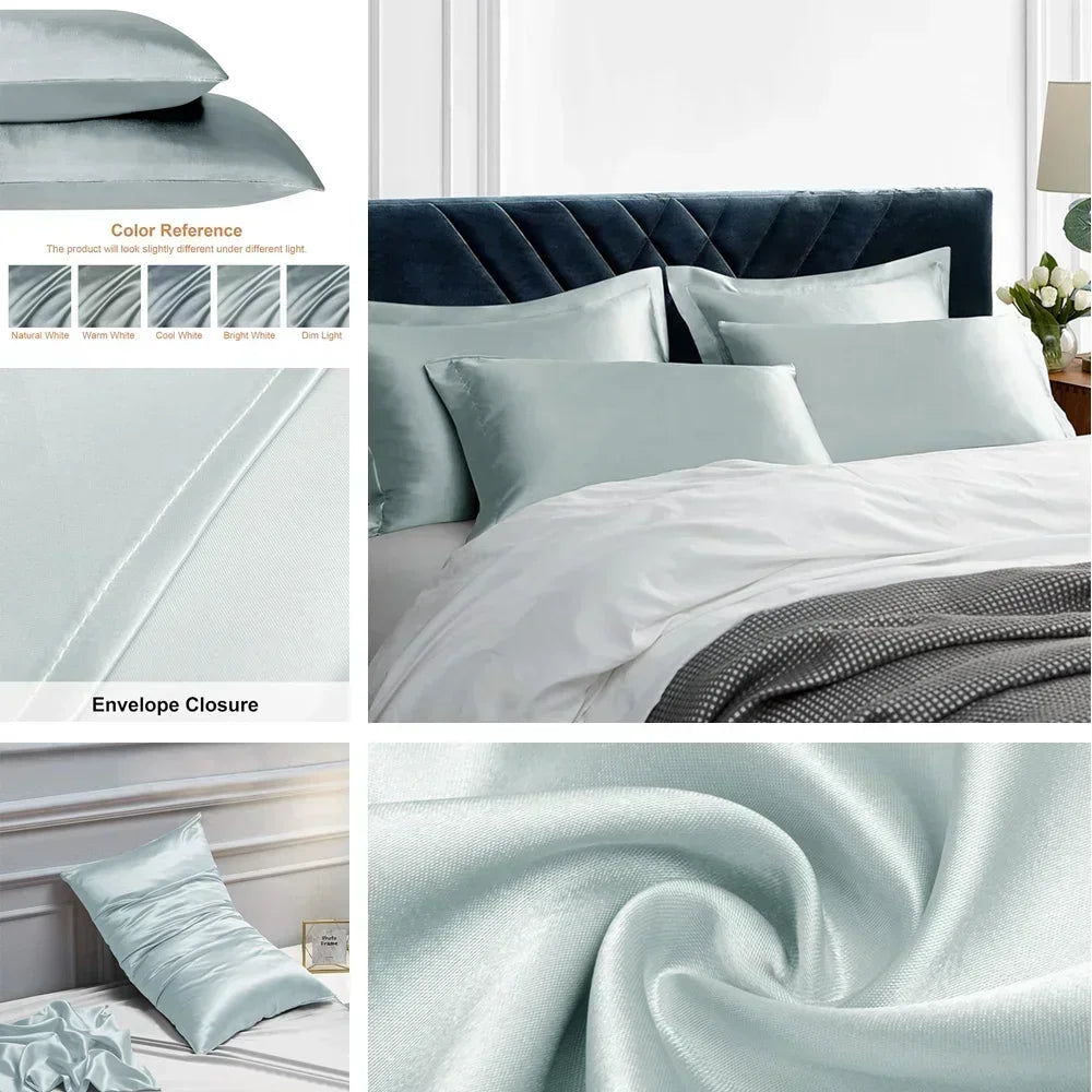 2 Pc Satin Pillowcase for Hair and Skin