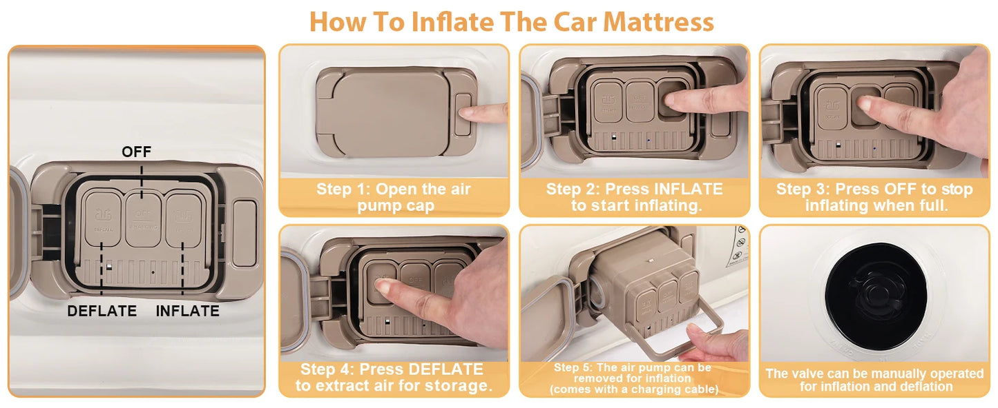 Air Mattress Double Size with Built-in Pump