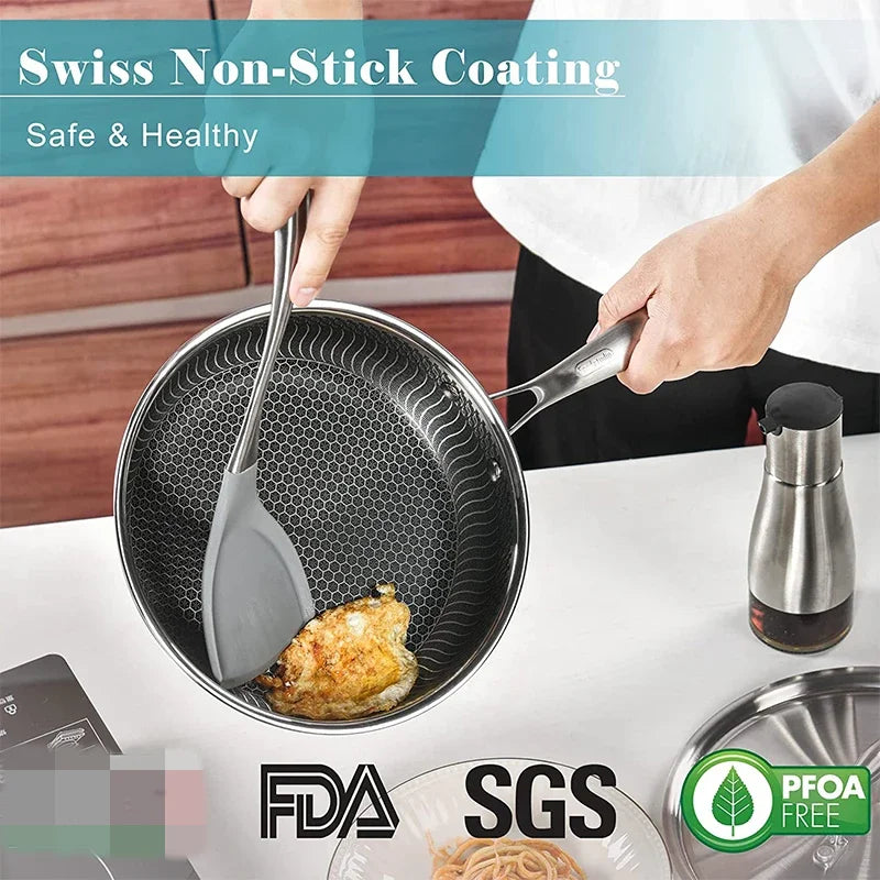 Nonstick Honeycomb Fry Pan With Lid