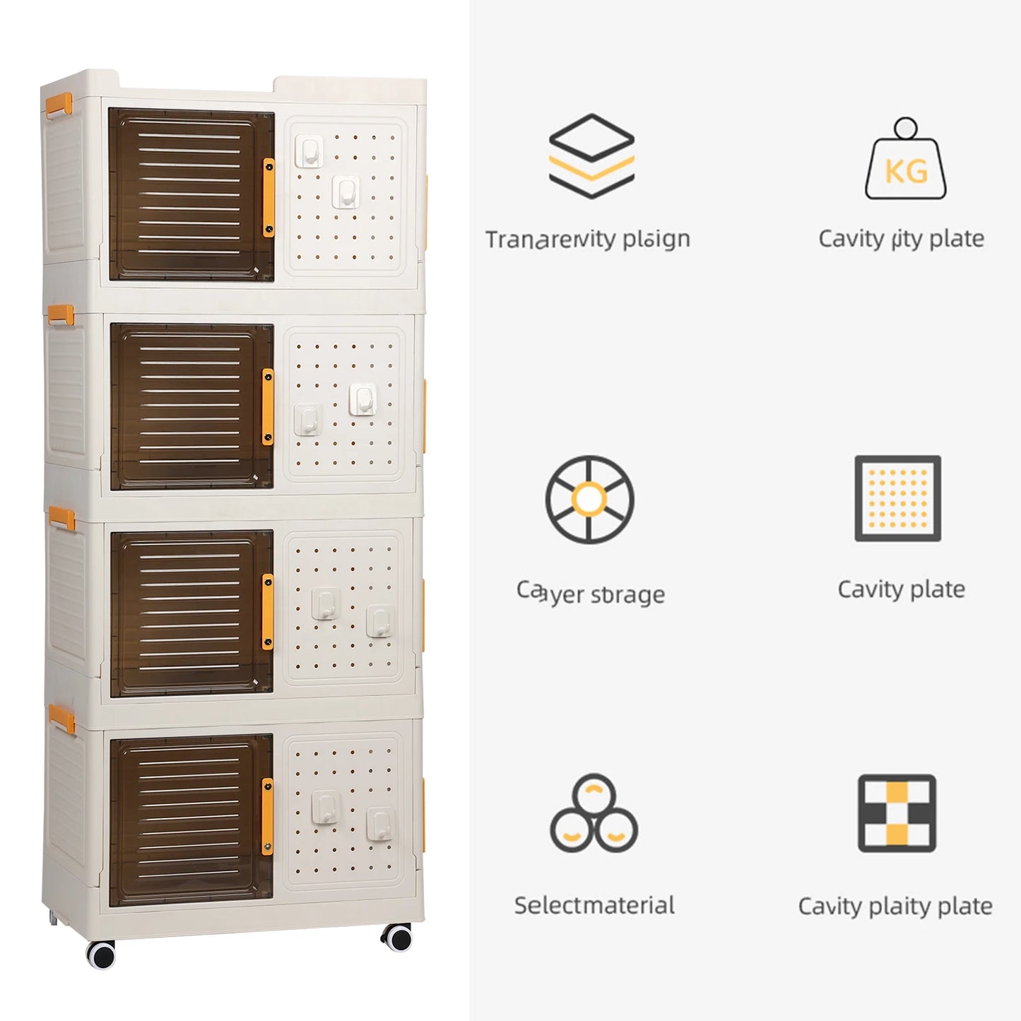 Stackable Collapsible Storage Bins with Wheels