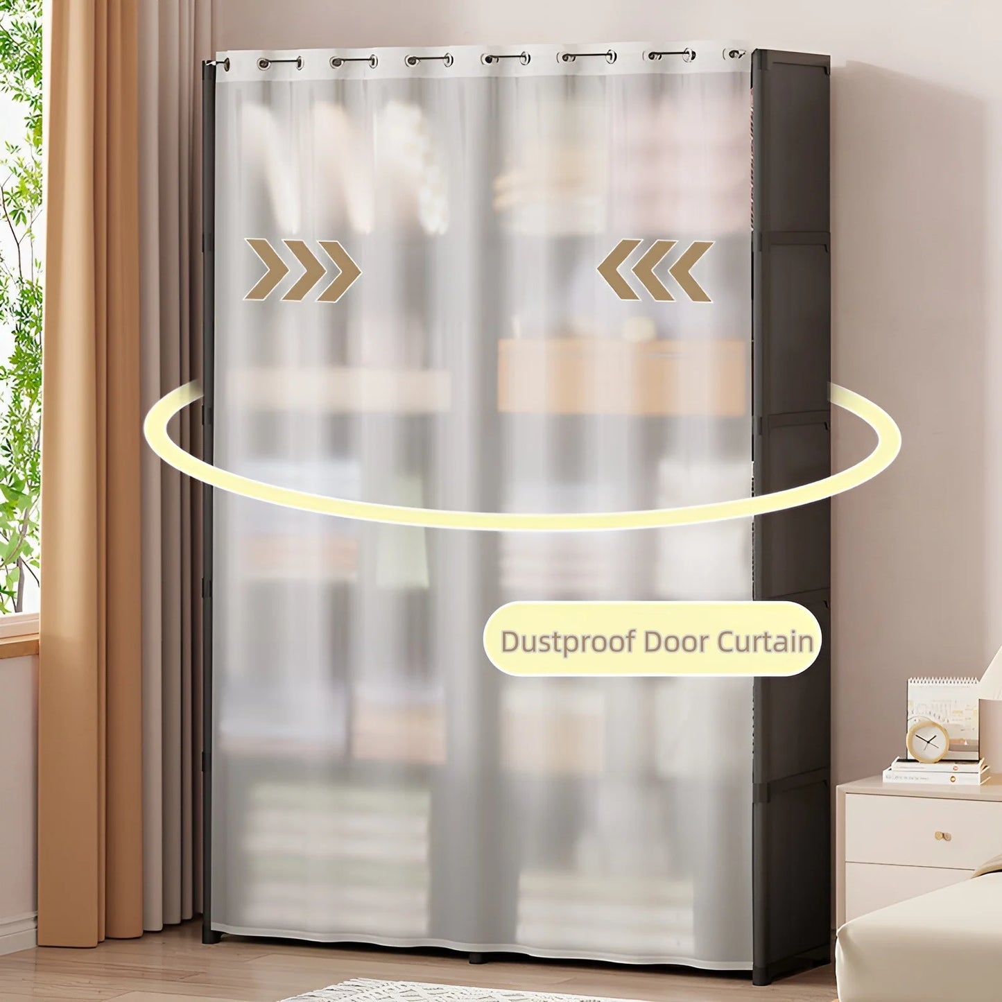Storage Rack with Curtain