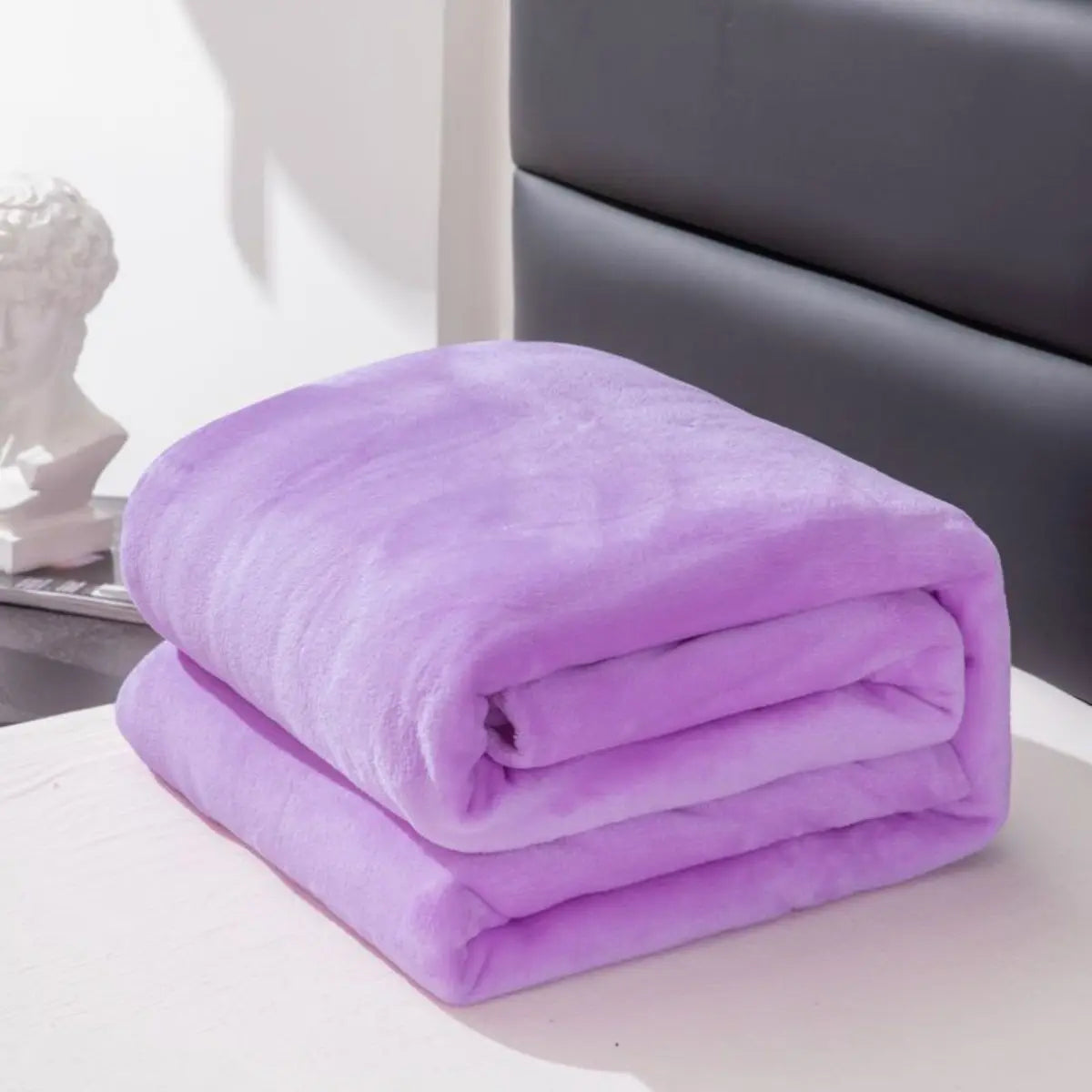 Blanket solid color with thickened fleece, machine washable