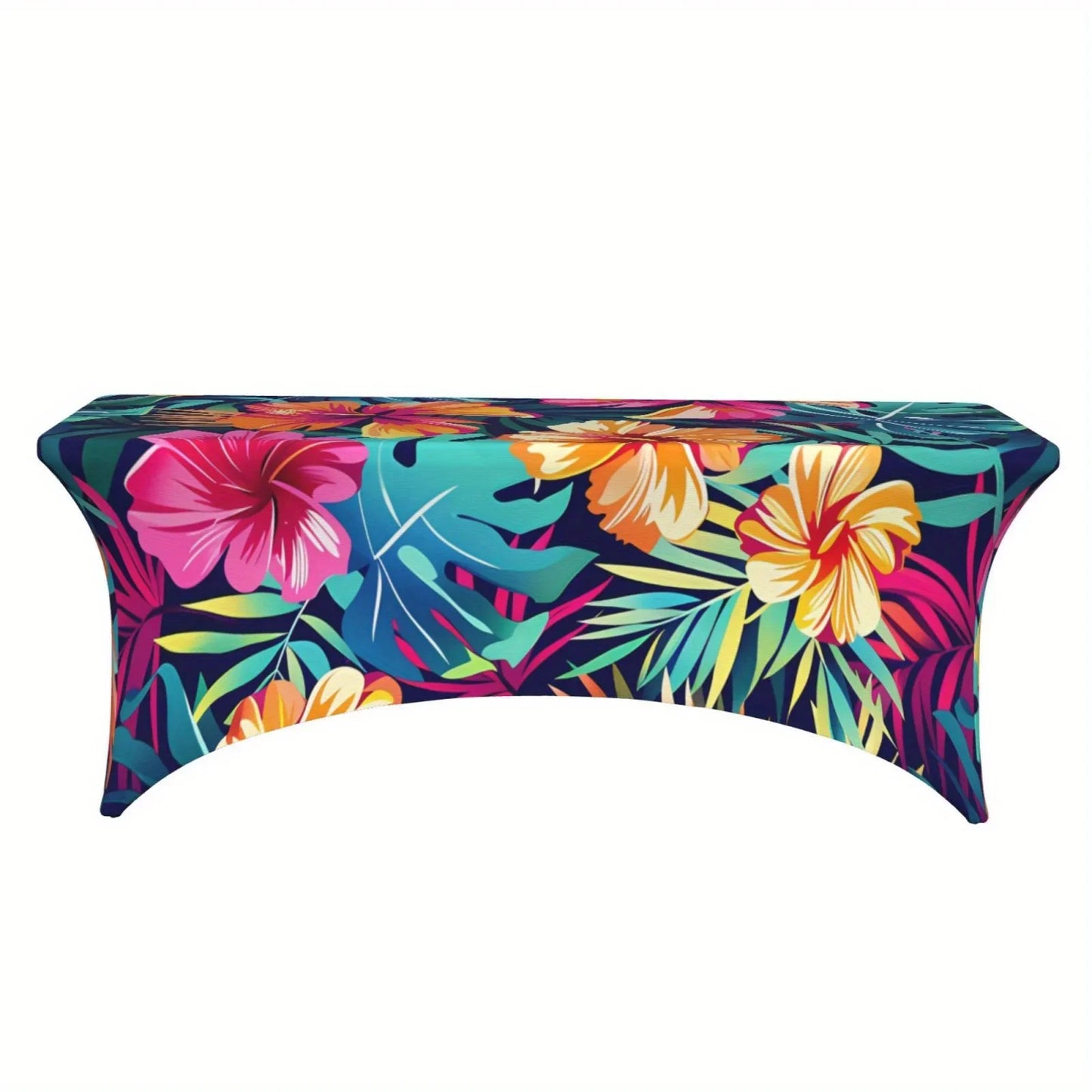 2PCS Vibrant Tropical Print Stretchable Tablecloth