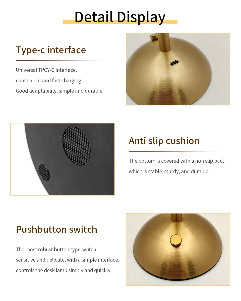 LED Table Lamp Touch Sensor Dimmable Night Light