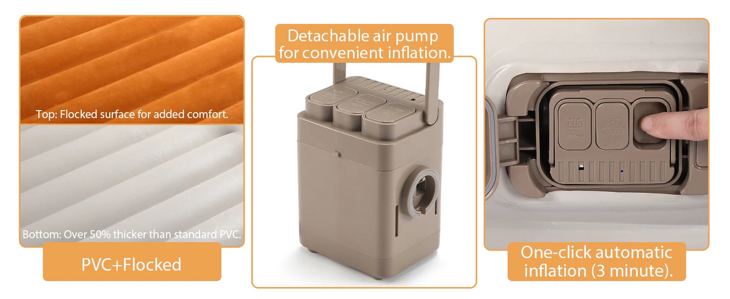 Air Mattress Double Size with Built-in Pump