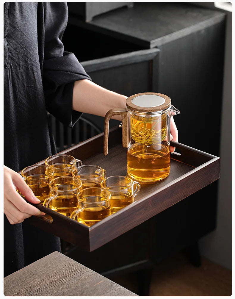 Tea Pot with One Click Switch Tea Filtration