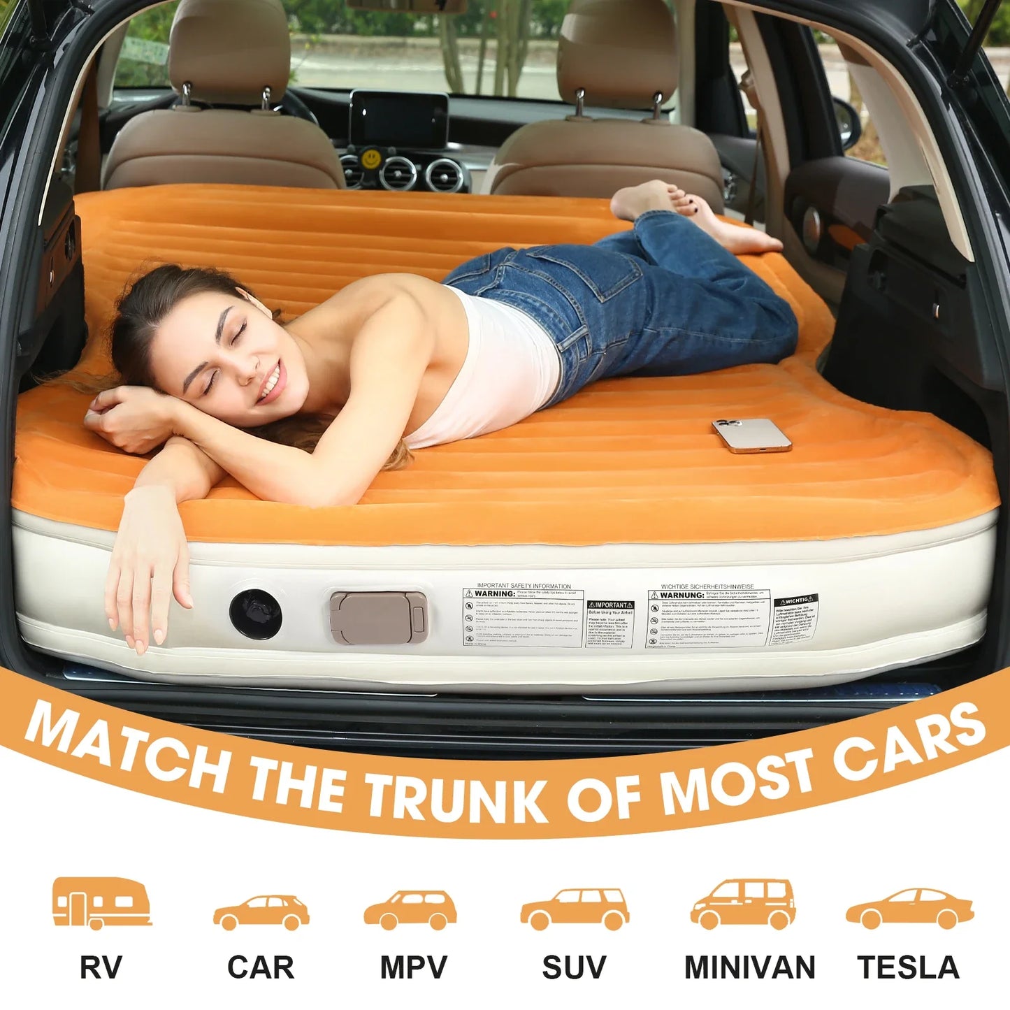 Air Mattress Double Size with Built-in Pump