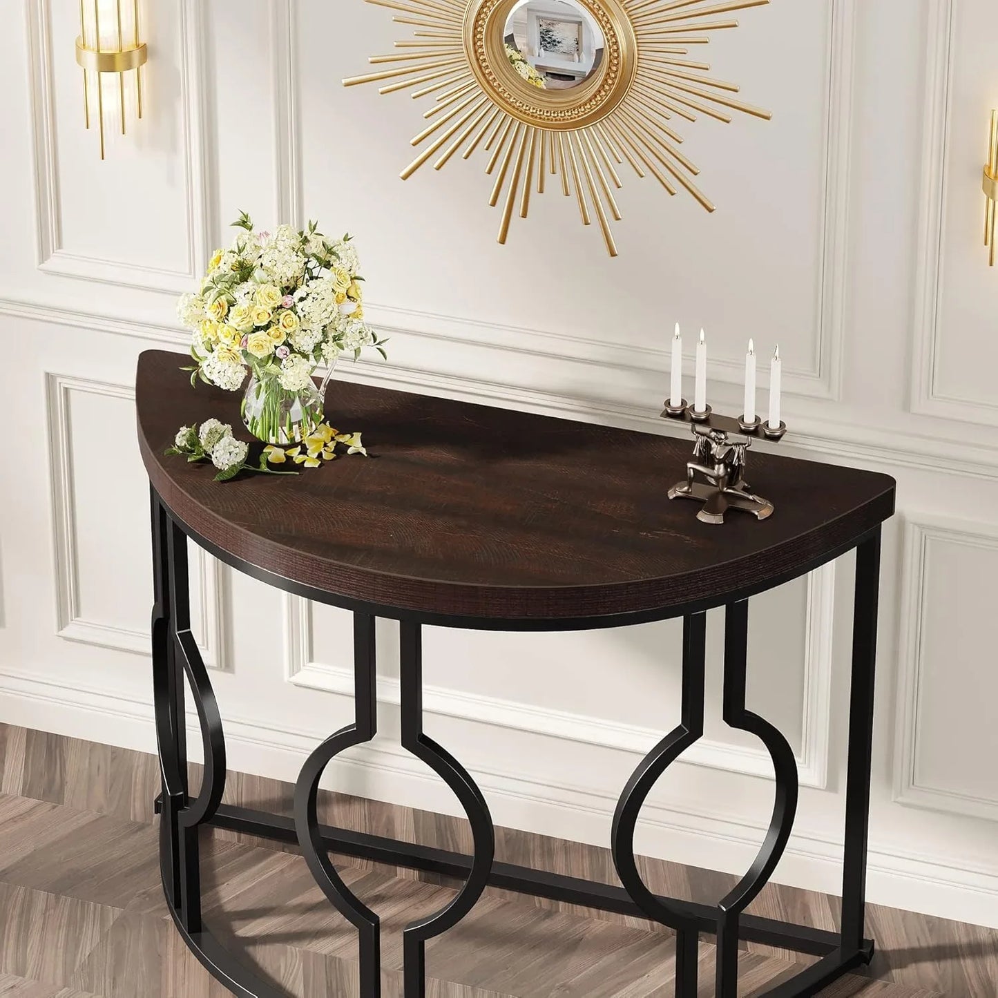 43 Inch Half Moon Table for Entryway