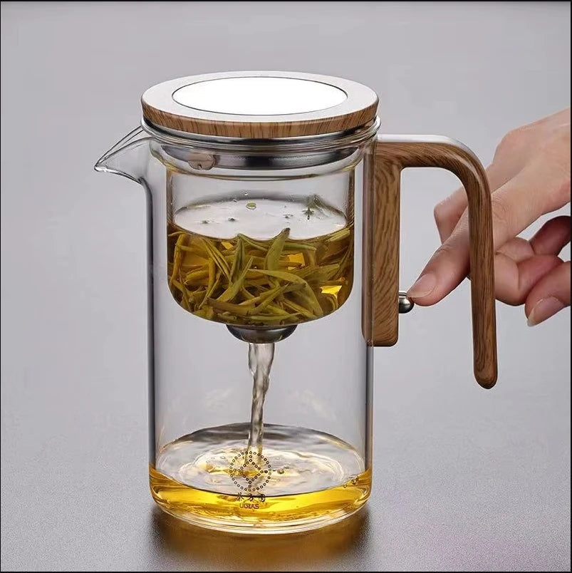 Tea Pot with One Click Switch Tea Filtration