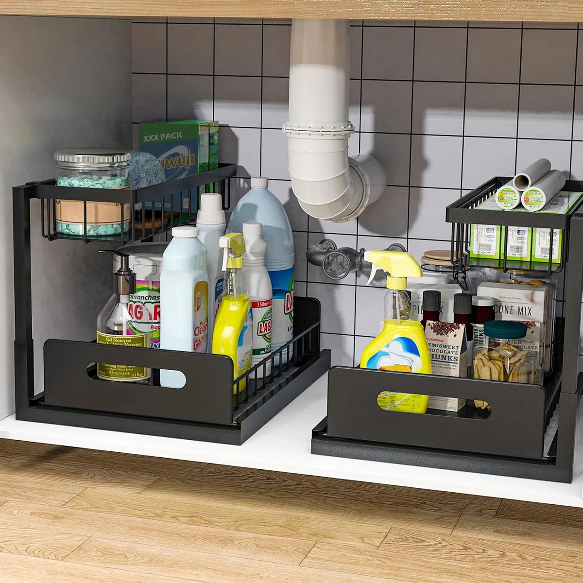 2 Pack Pull Out Cabinet Organizer