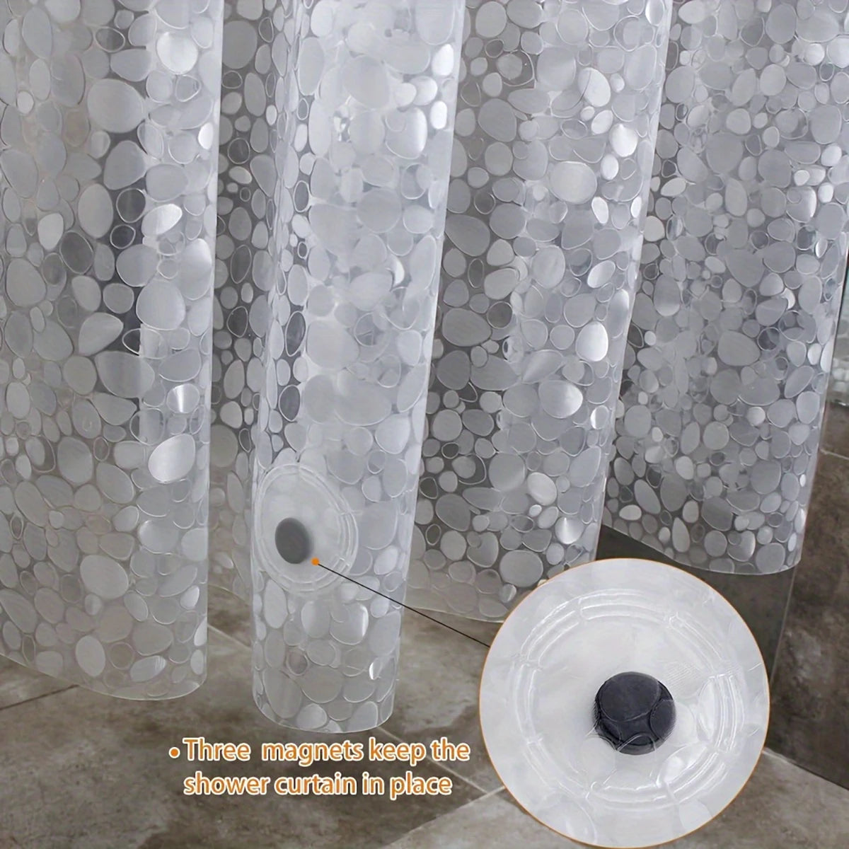 3D Pebble Pattern Shower Curtain Liner