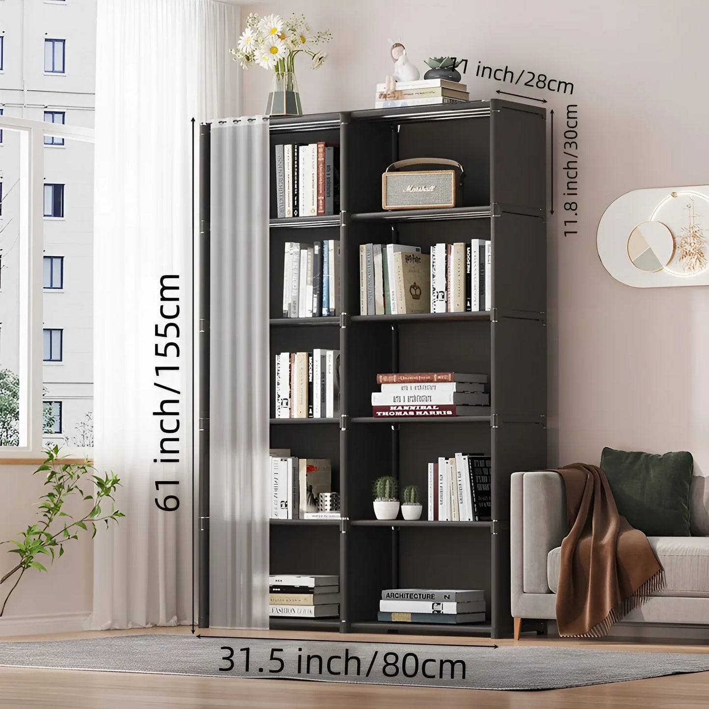 Storage Rack with Curtain