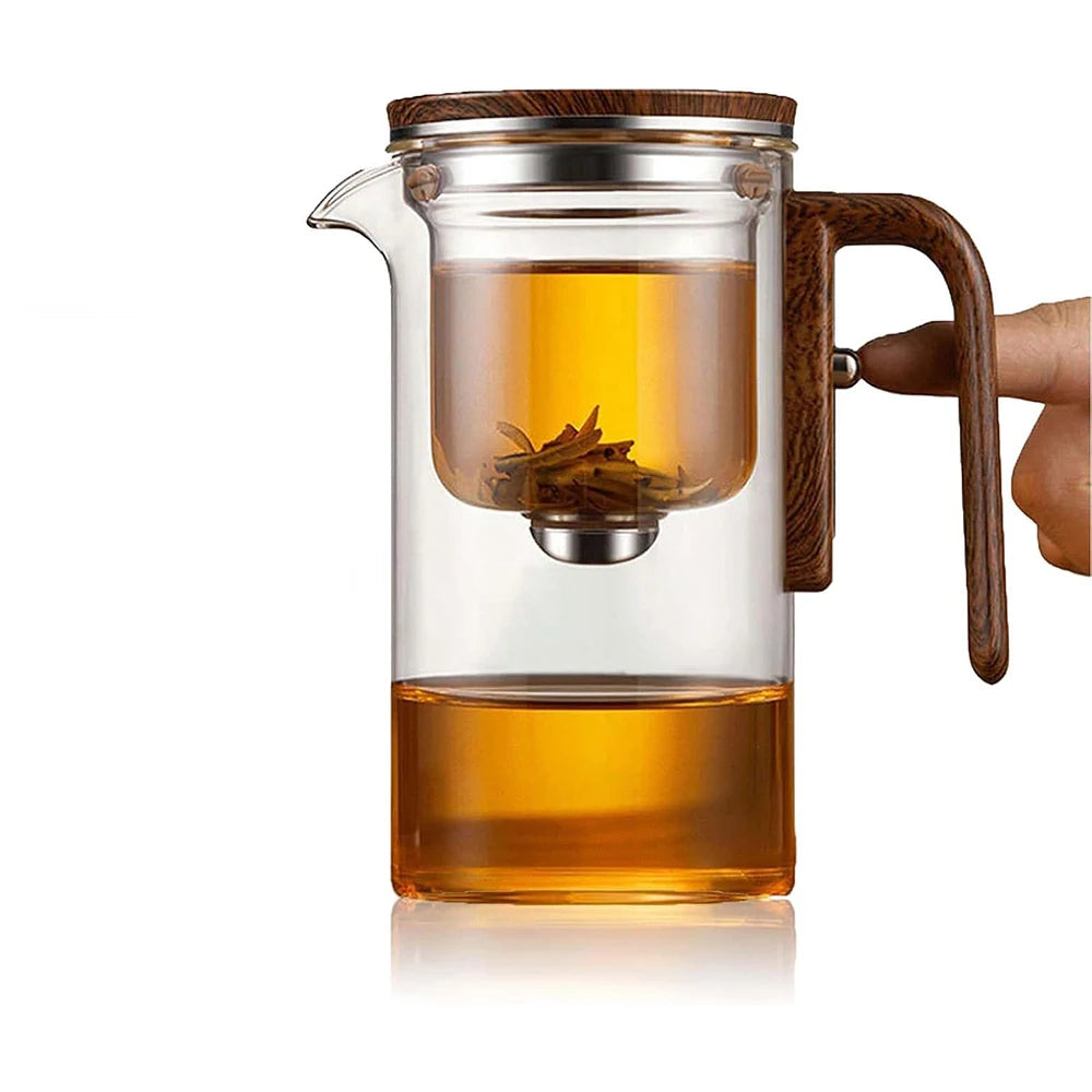 Tea Pot with One Click Switch Tea Filtration