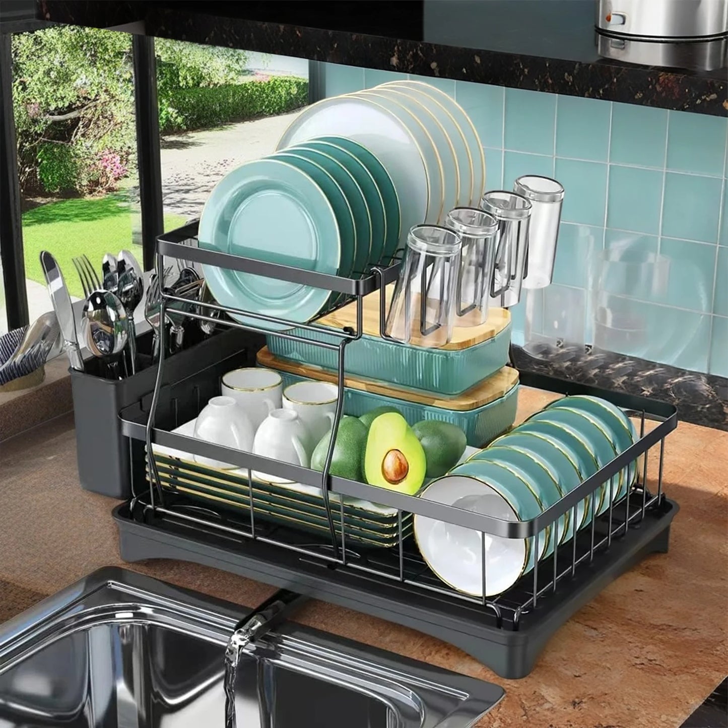2-tier dish drying rack