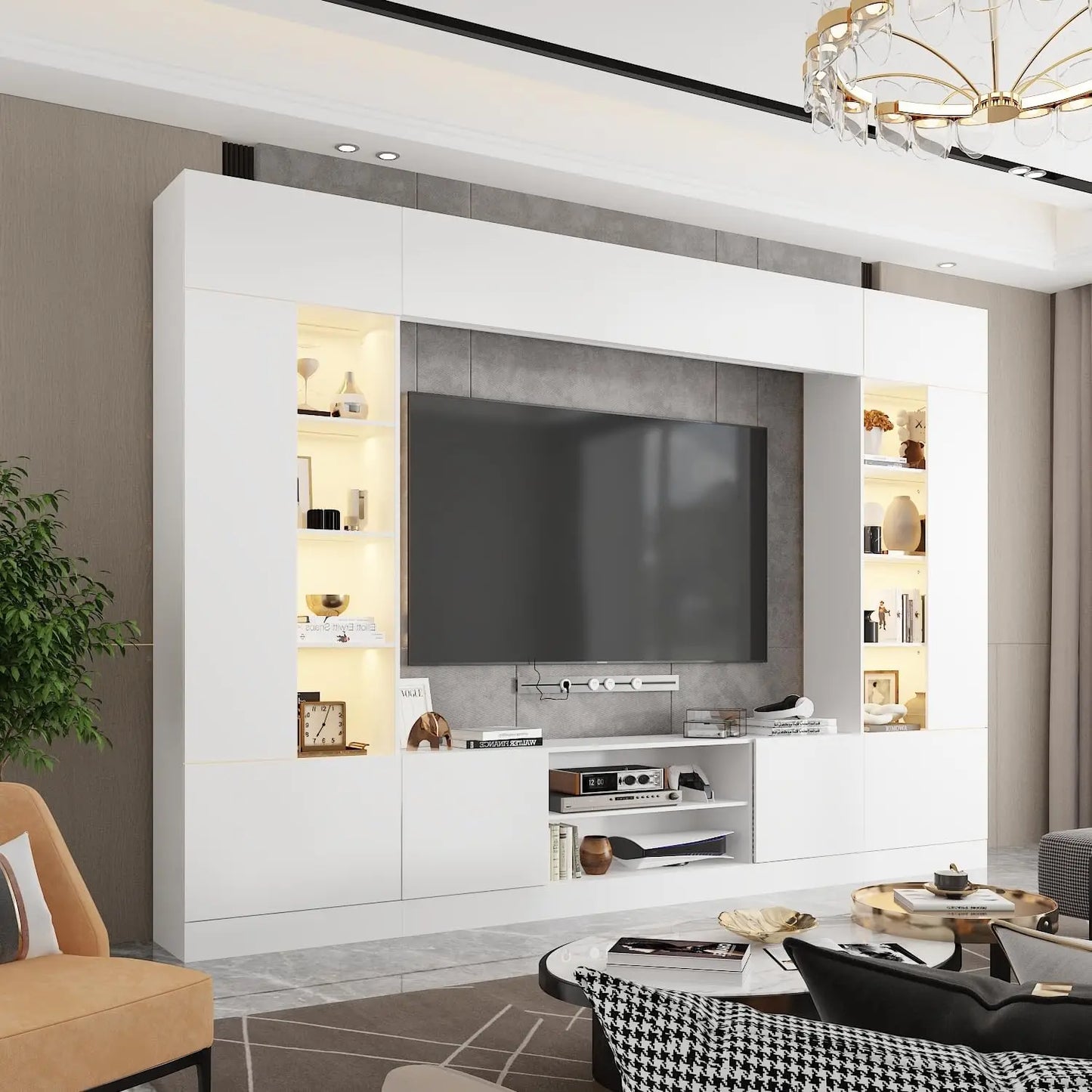 114" Entertainment Center with Bookshelves