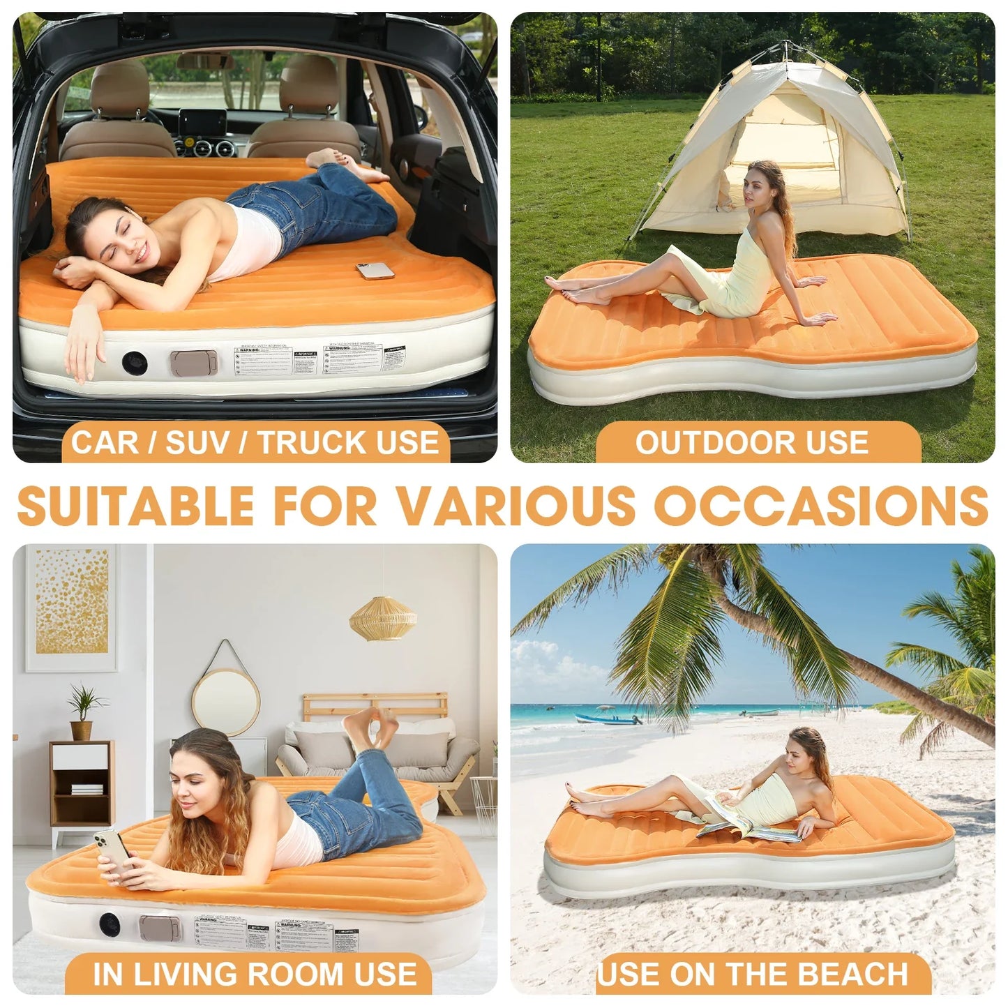 Air Mattress Double Size with Built-in Pump