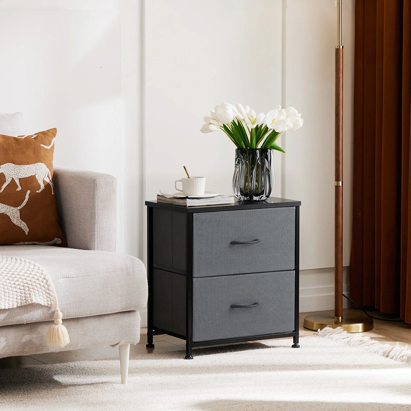 2 Drawers Nightstand