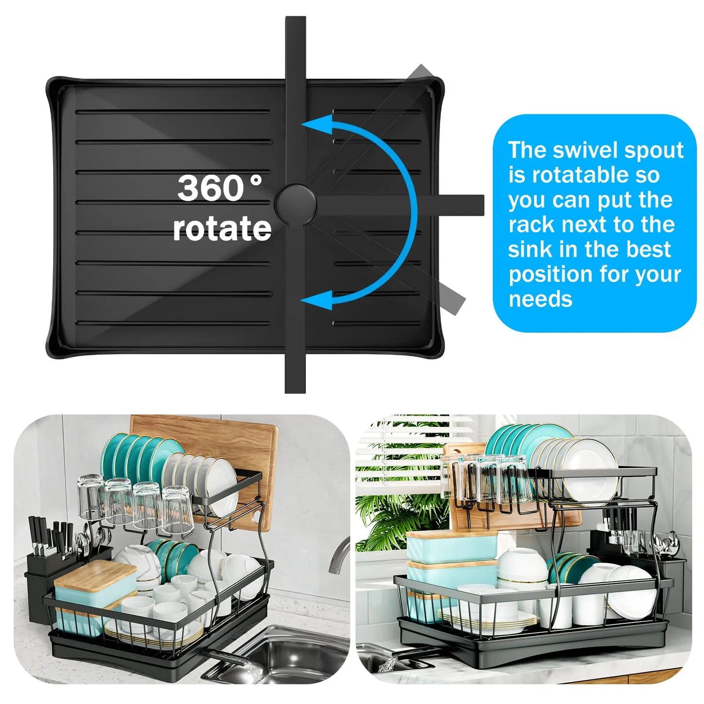2-tier dish drying rack