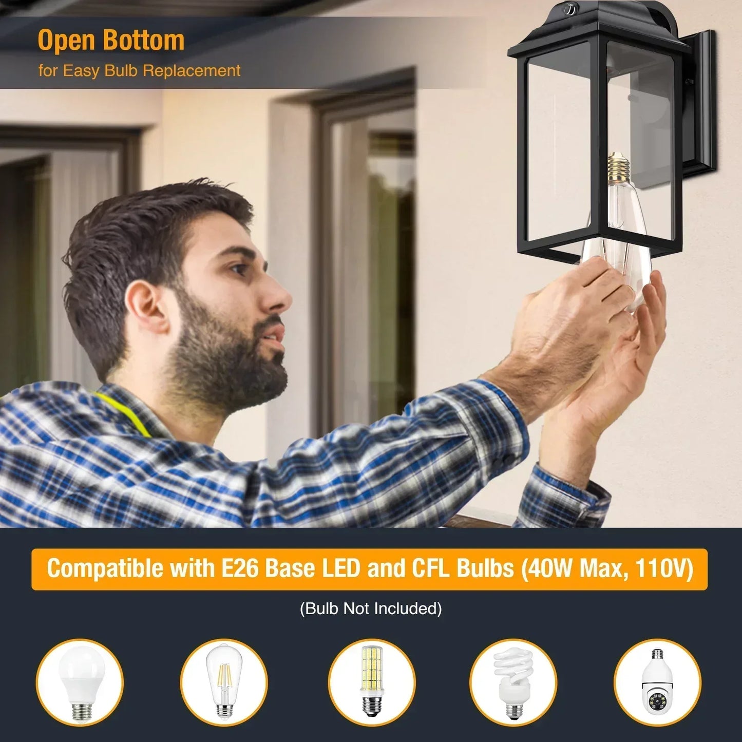 Set of 2 Wall Mount Outdoor Lights
