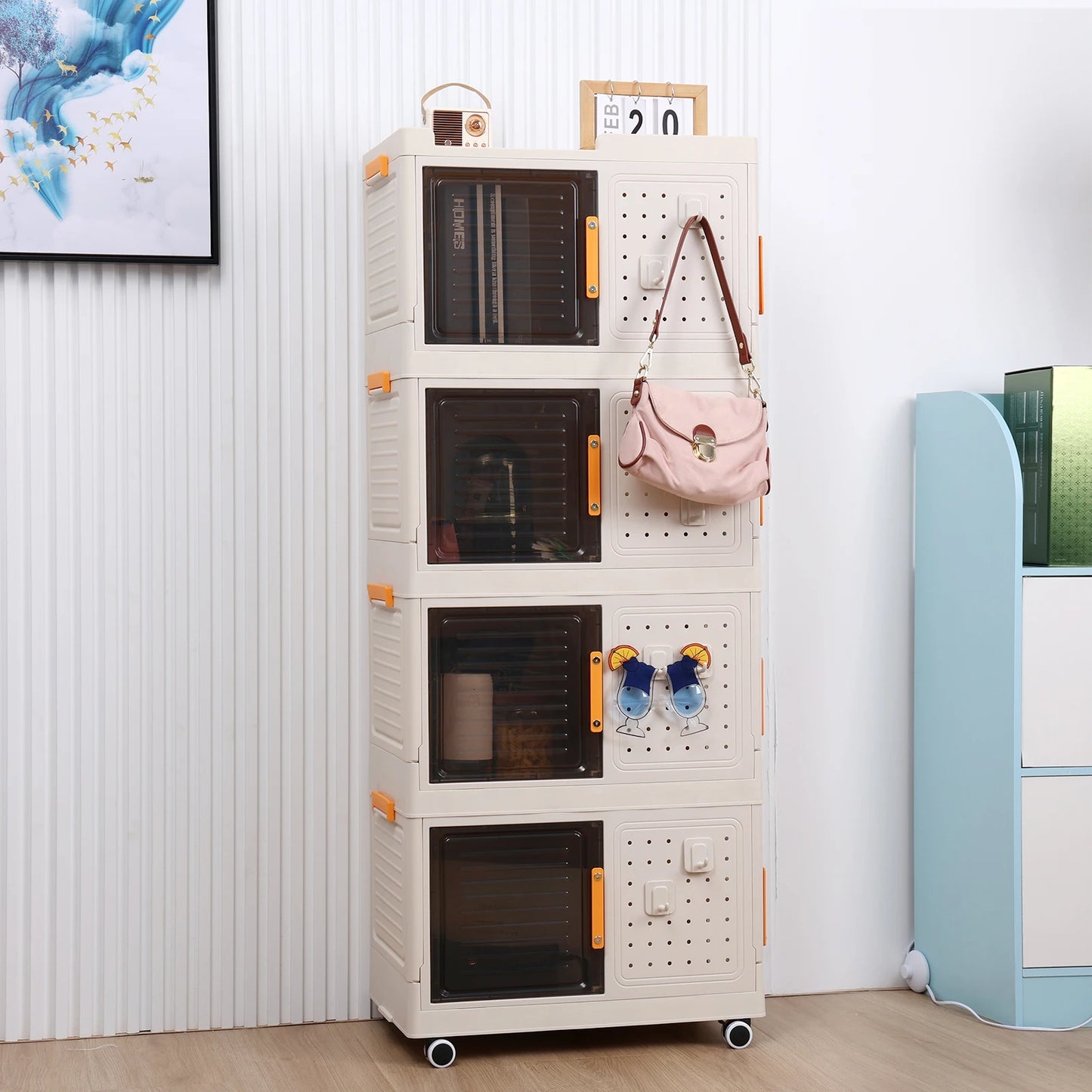 Stackable Collapsible Storage Bins with Wheels