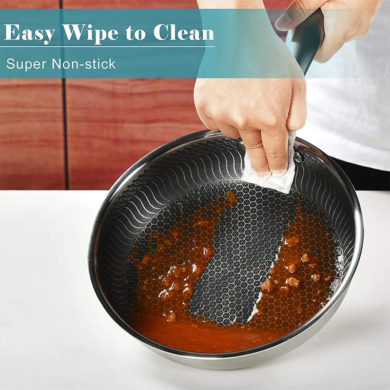 Nonstick Honeycomb Fry Pan With Lid