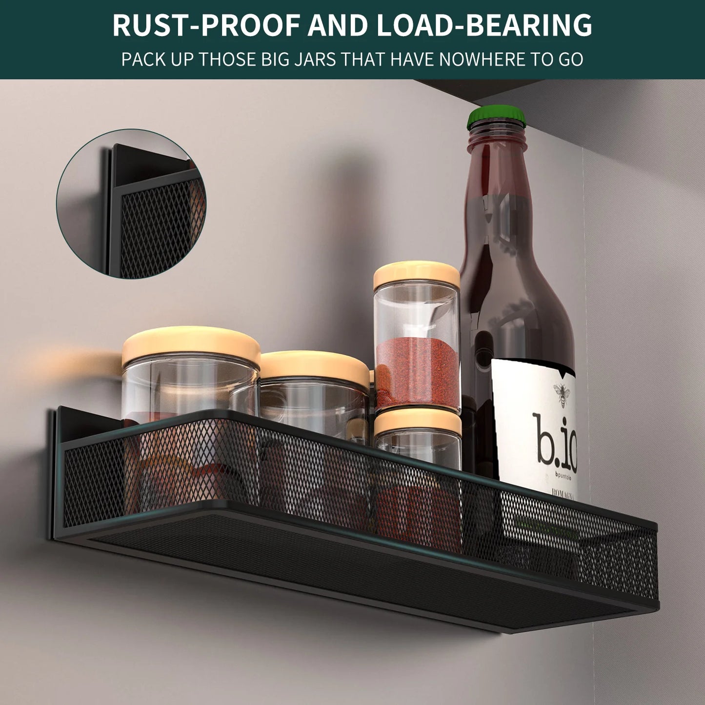 4 Packs of Magnetic Spice Rack for Refrigerator