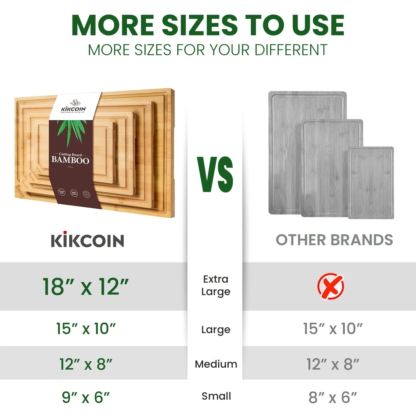 4-piece extra large bamboo cutting board set