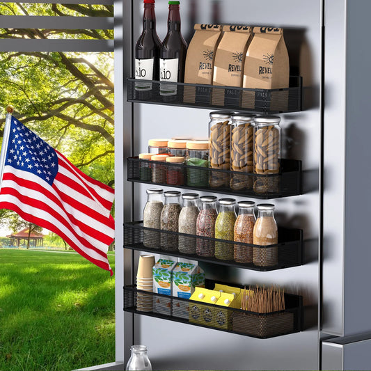 4 Packs of Magnetic Spice Rack for Refrigerator