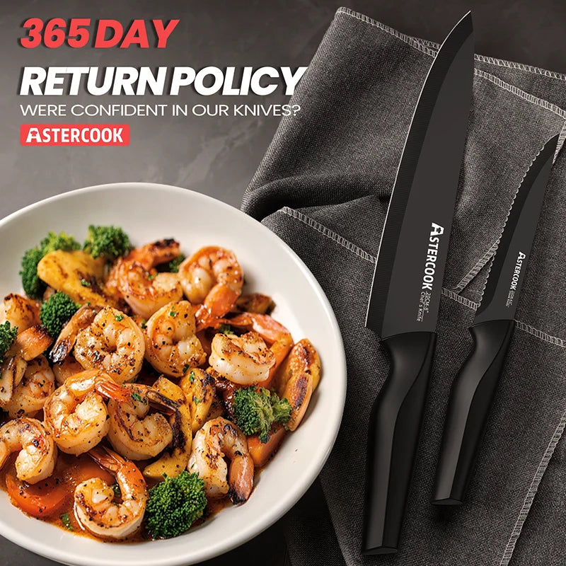 Knife Set with Built-in Sharpener Block 15 Pieces