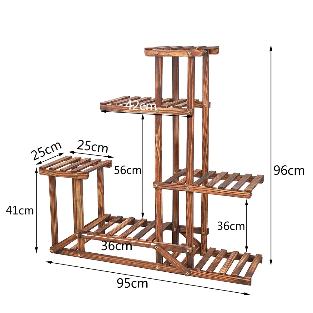 6 Tiered Wood Plant Stand