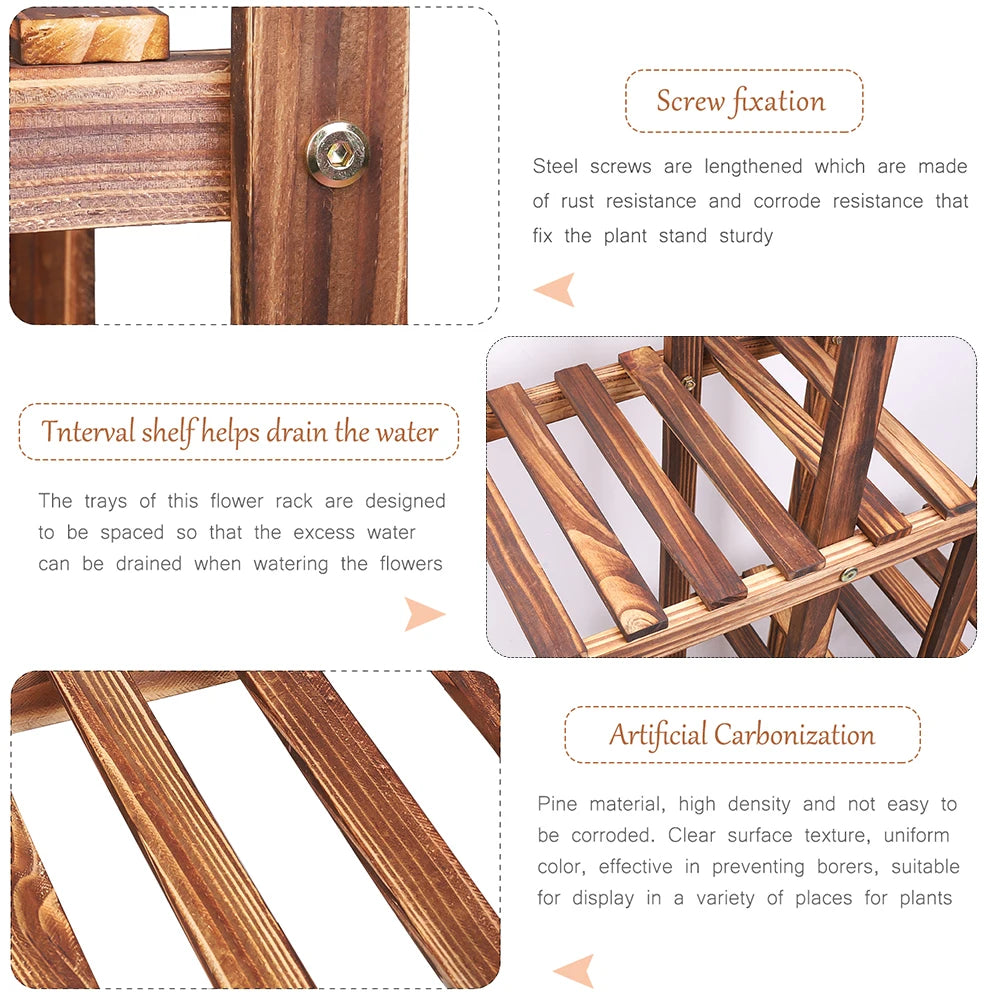 6 Tiered Wood Plant Stand
