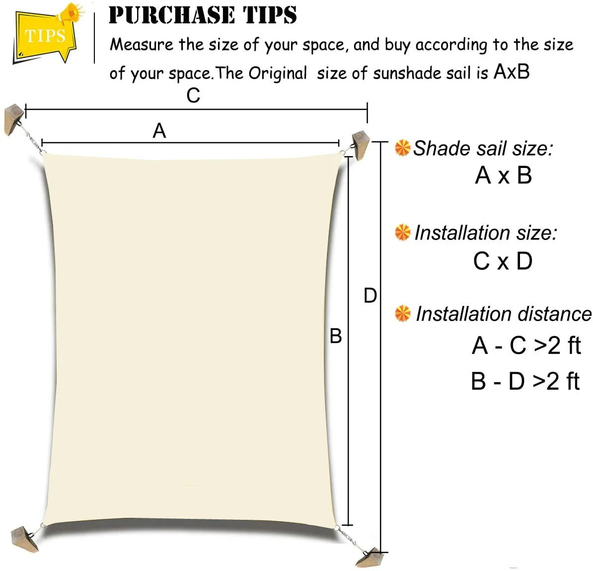 Sun Shade Sail Canopy with Ropes