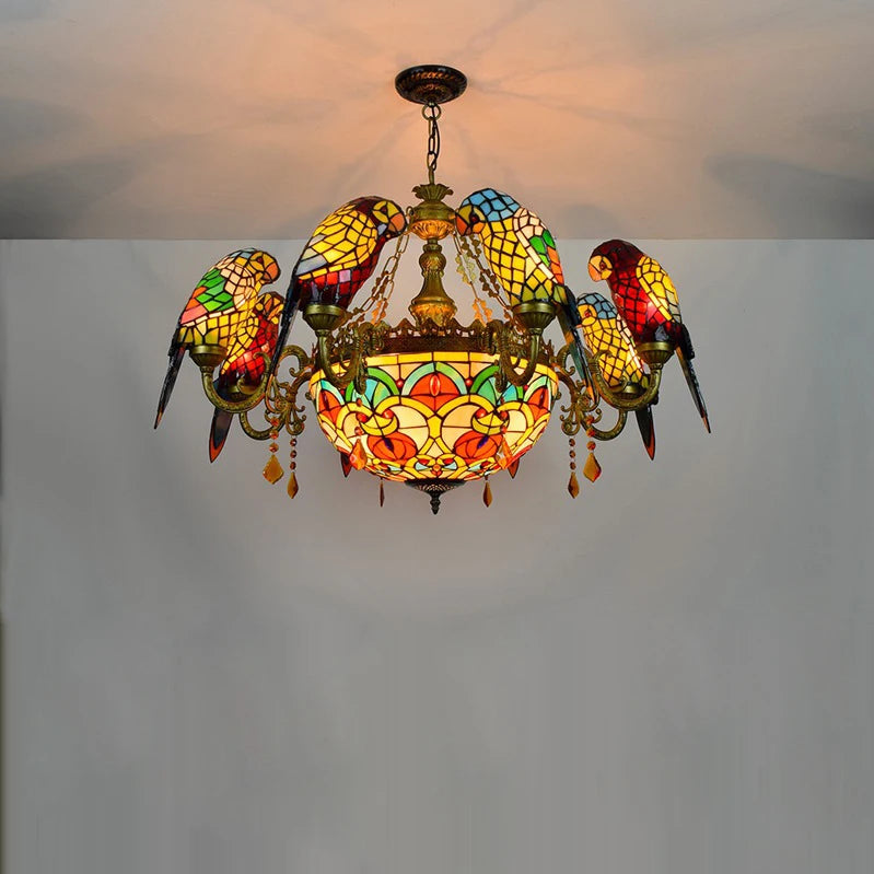 Tiffany Parrot Chandelier