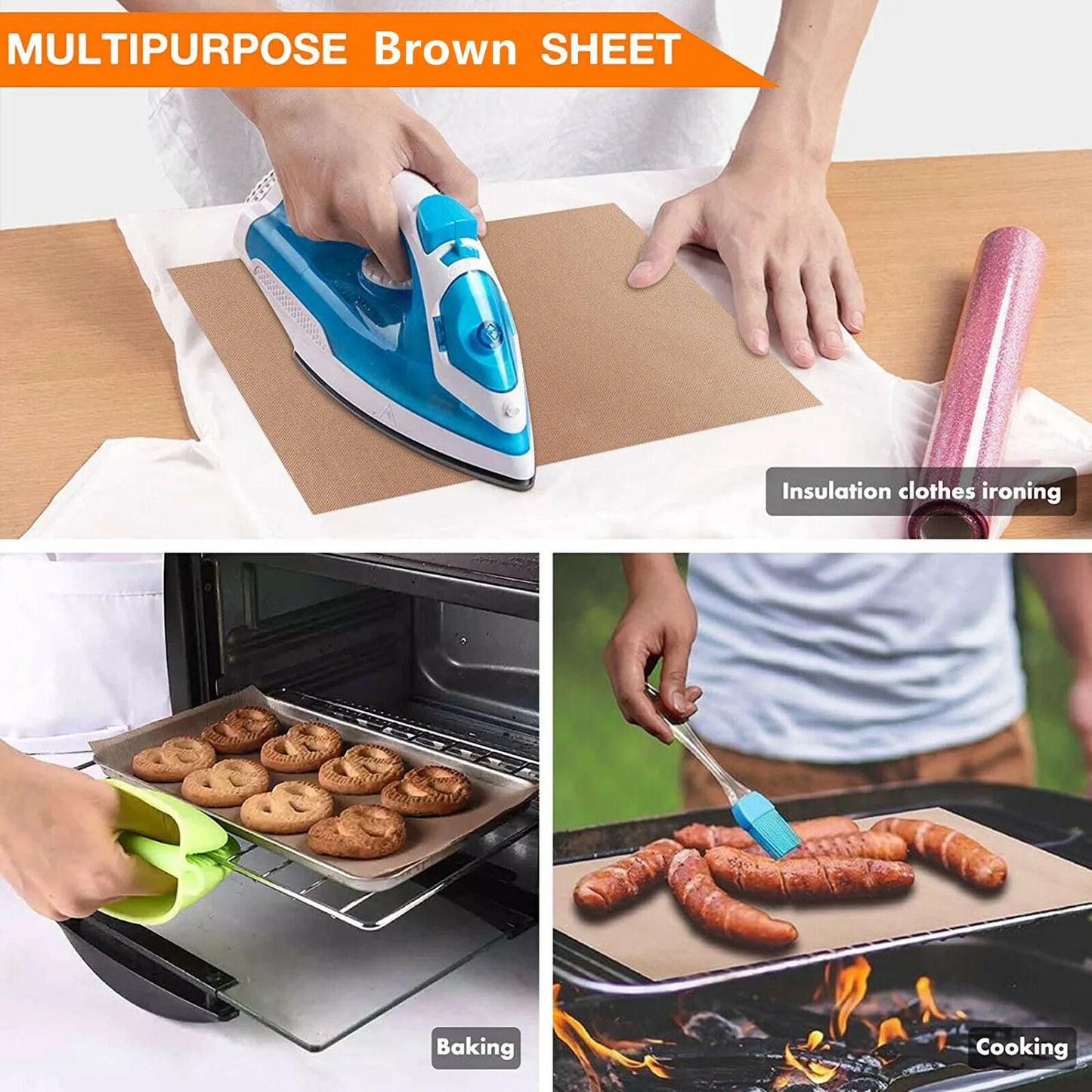 3pcs Reusable Heat Resistant Baking Mat