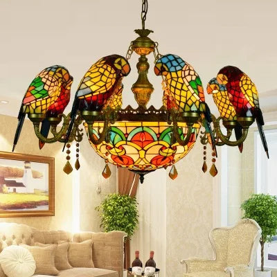 Tiffany Parrot Chandelier