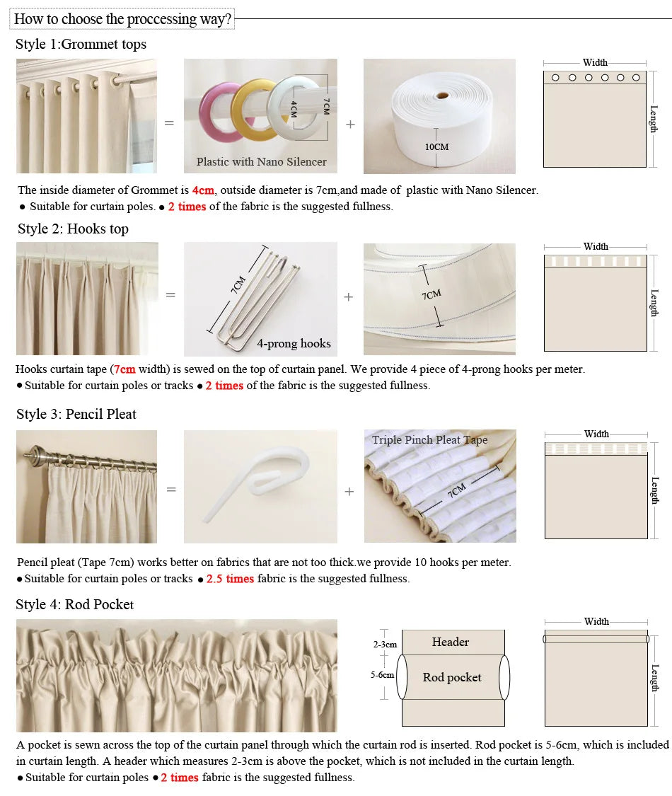 Blackout Curtains Linen Solid Color
