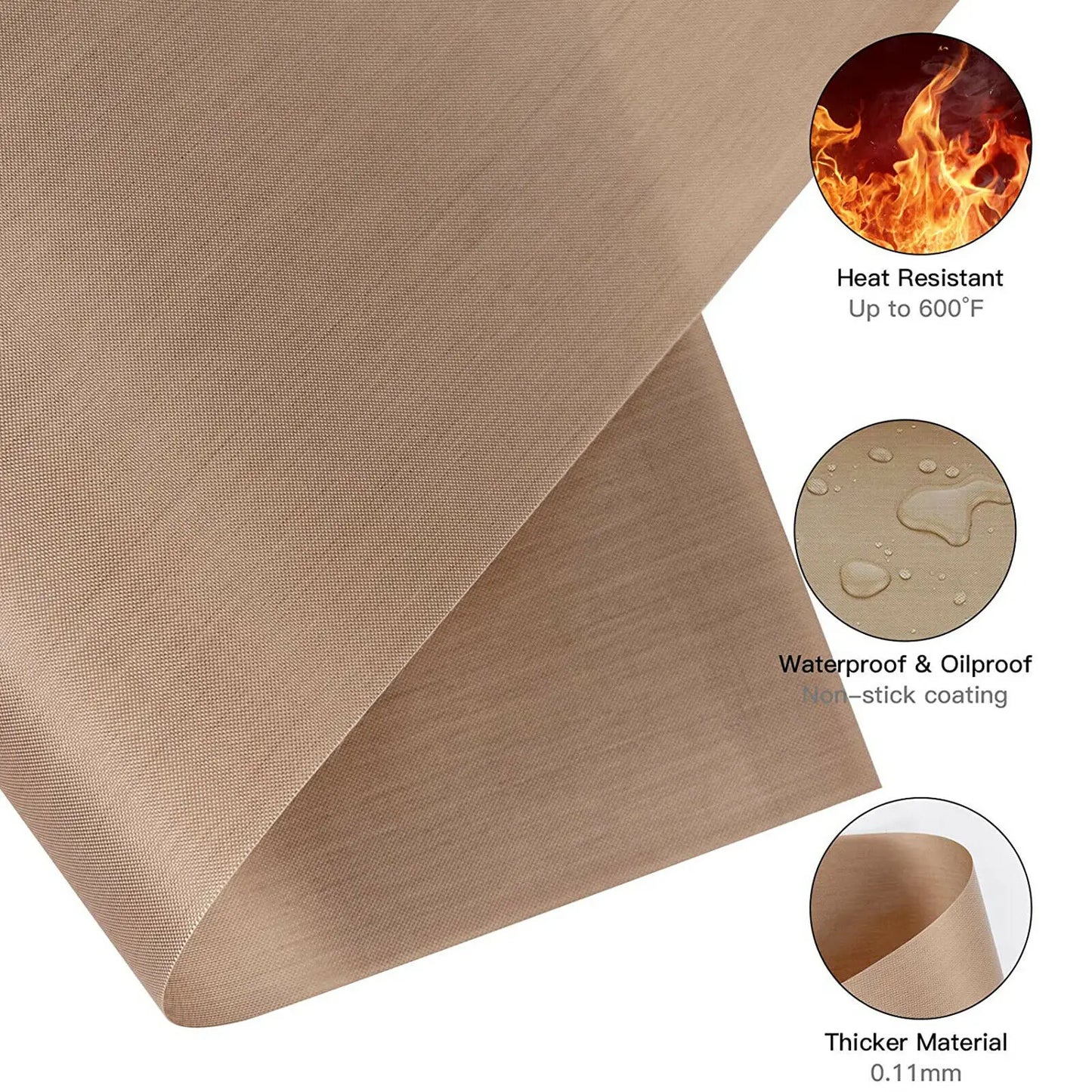 3pcs Reusable Heat Resistant Baking Mat