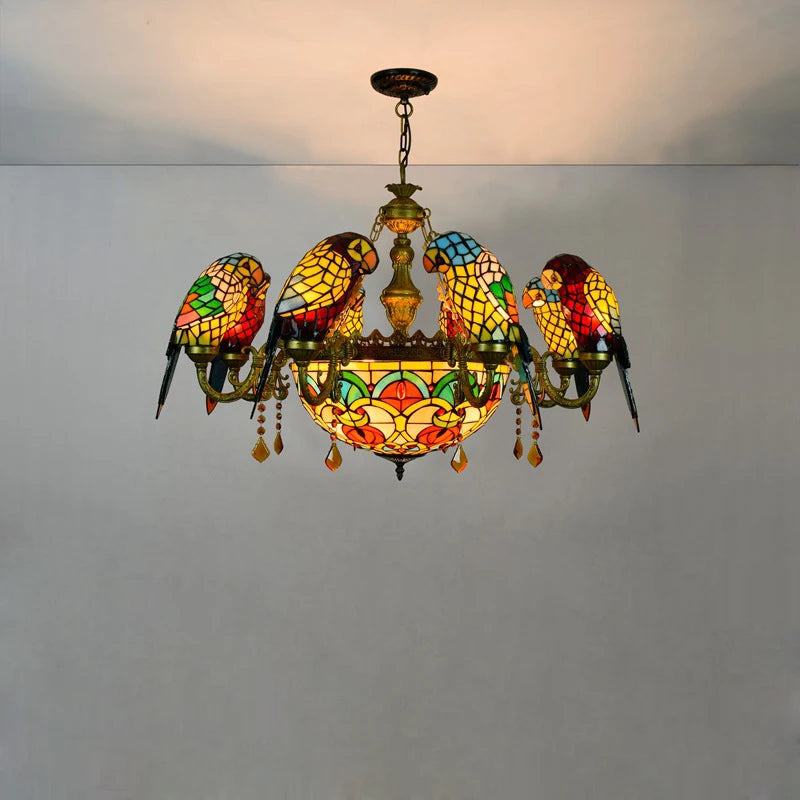 Tiffany Parrot Chandelier