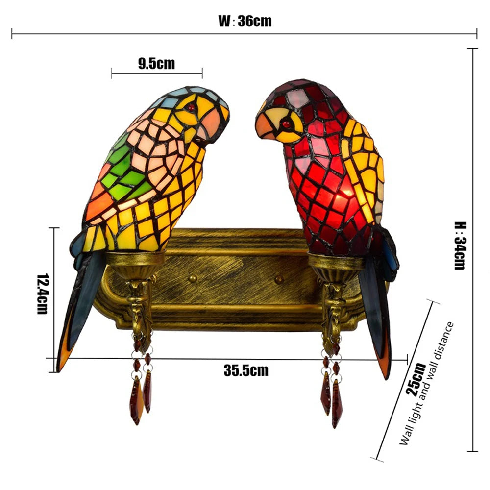 Tiffany Parrot Chandelier