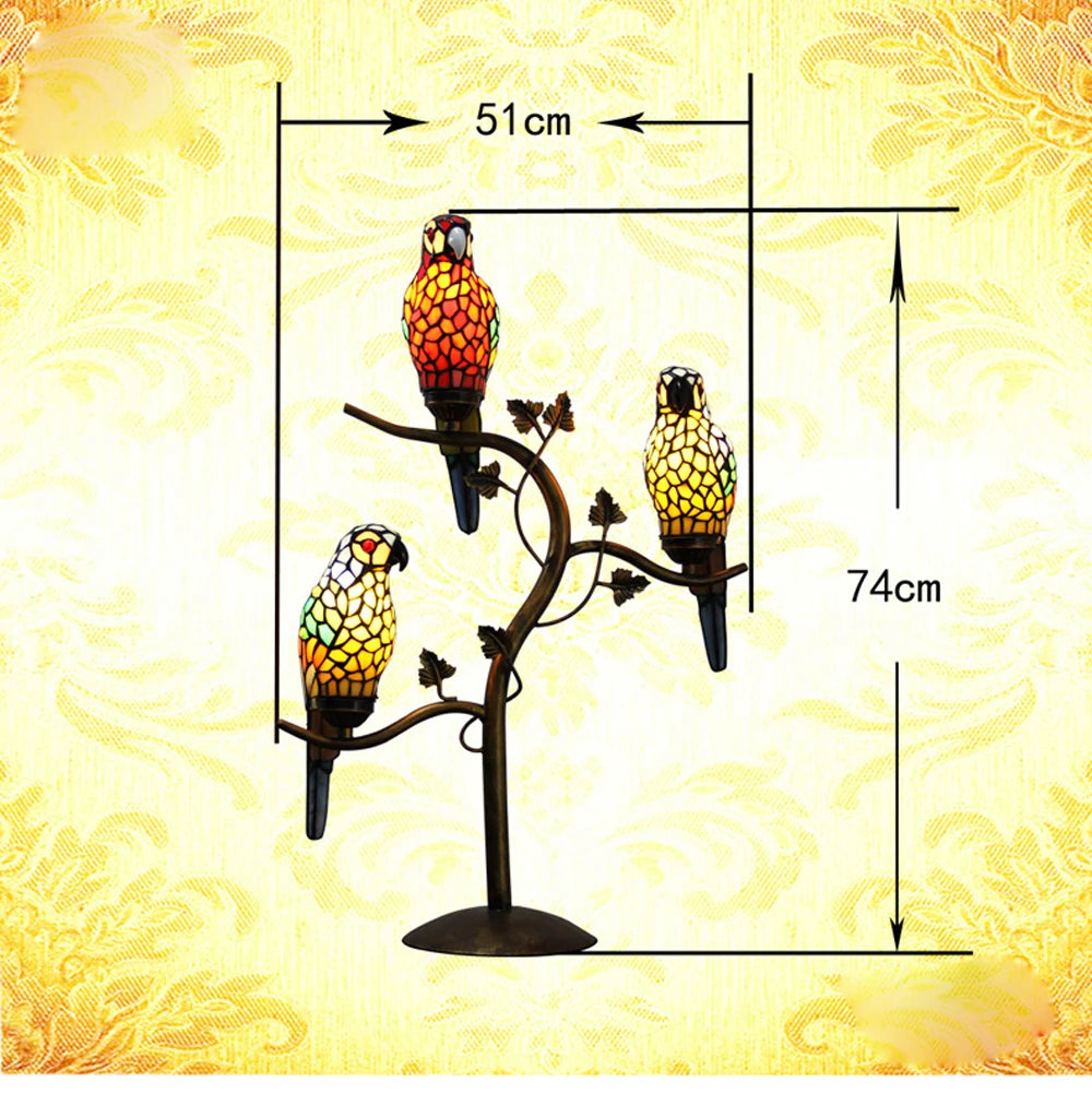 Tiffany Parrot Chandelier