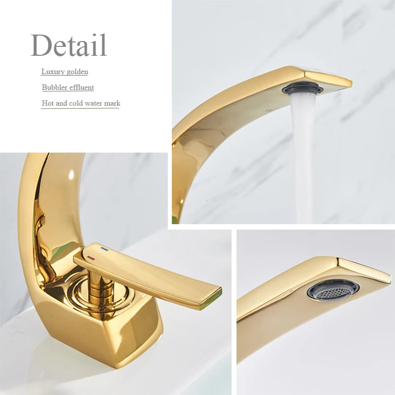 Bathroom Faucet Single Handle Deck Mount Crane