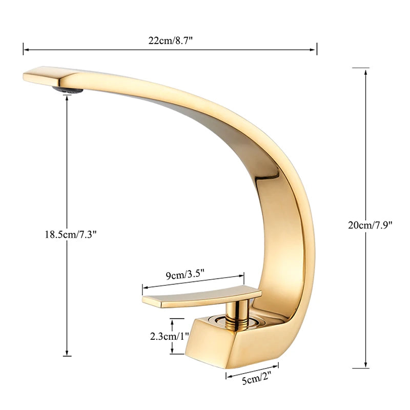 Bathroom Faucet Single Handle Deck Mount Crane