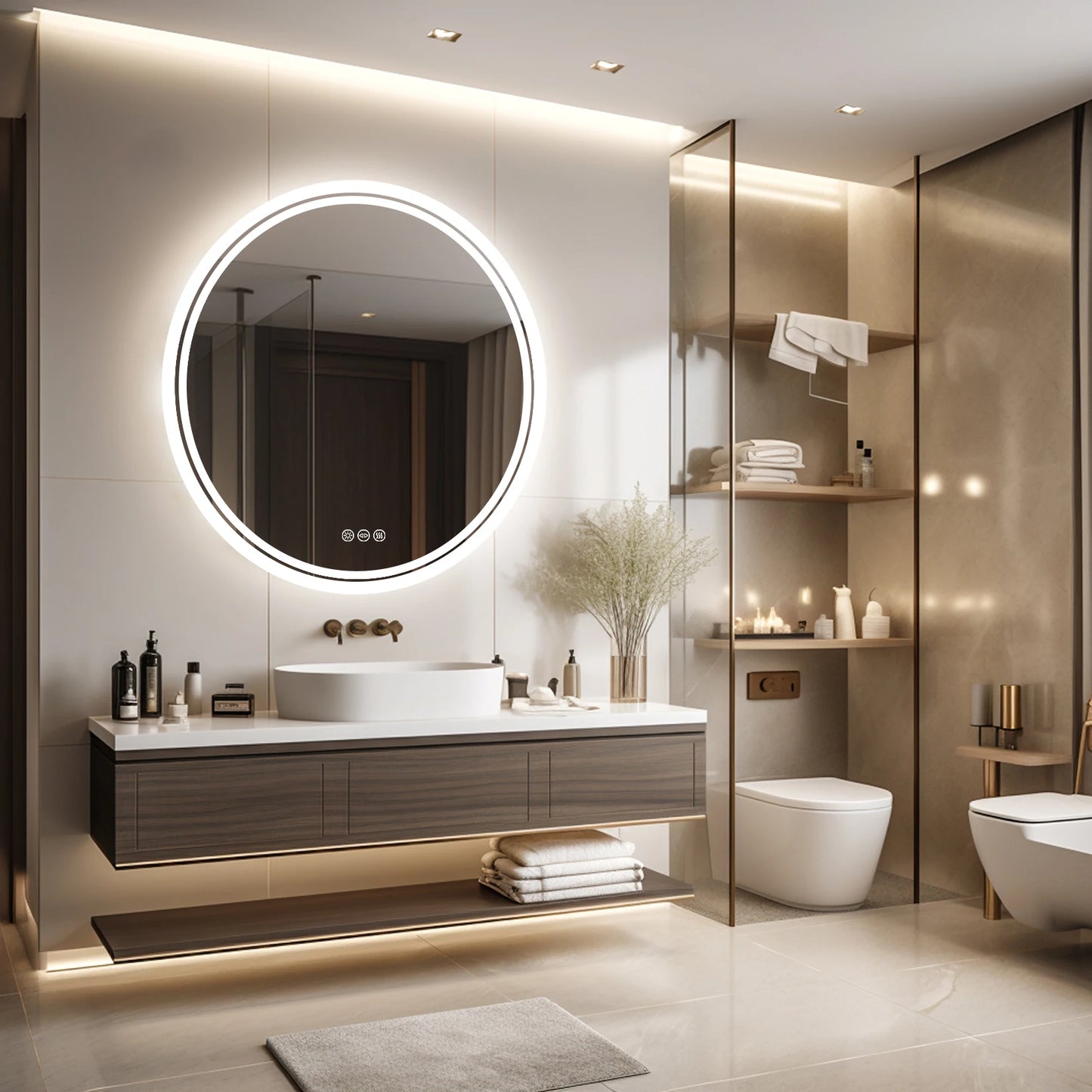 Mirror with LED Lights Circle Backlit