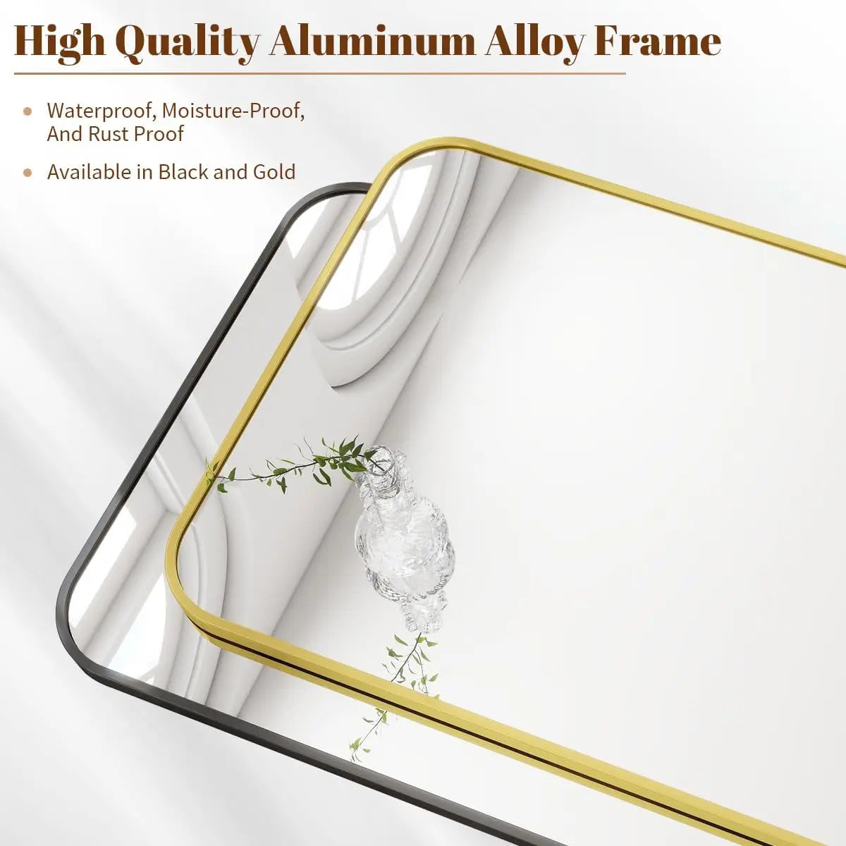 Mirror 20" x 28" Rectangular Aluminum Alloy Frame Wall Mounted