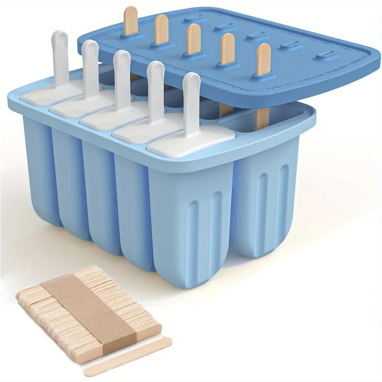 Silicone Popsicle Ice Cream Mold With Wooden Sticks