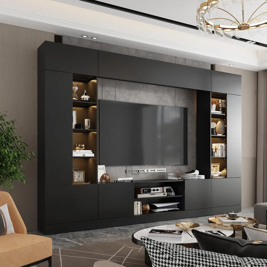 114" Entertainment Center with Bookshelves