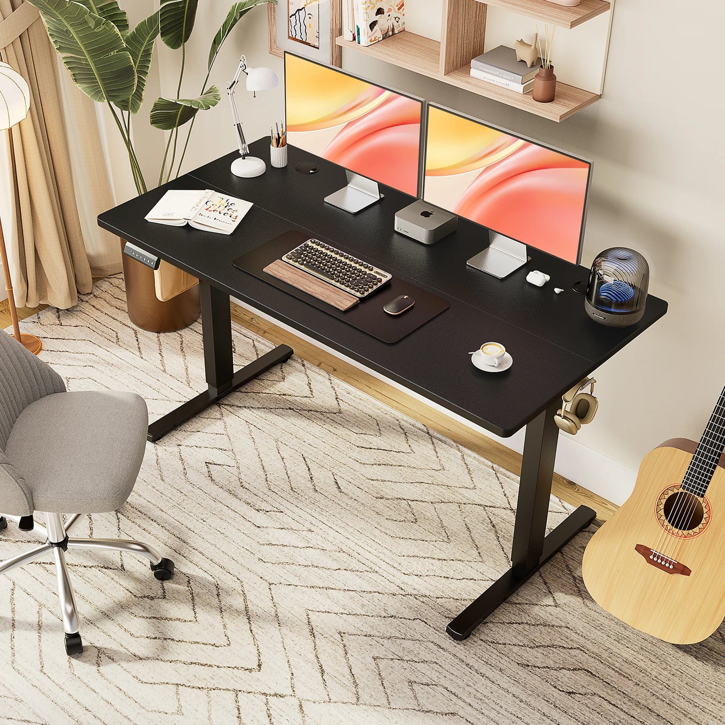 Computer Desk Electric Standing Height Adjustable 55x24 Inch