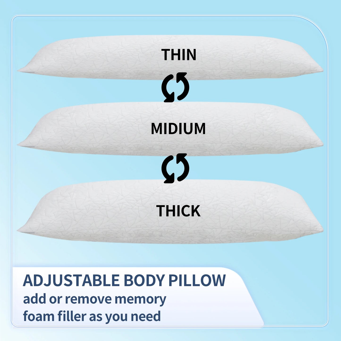 Memory Foam Body Pillow 20x54 inch